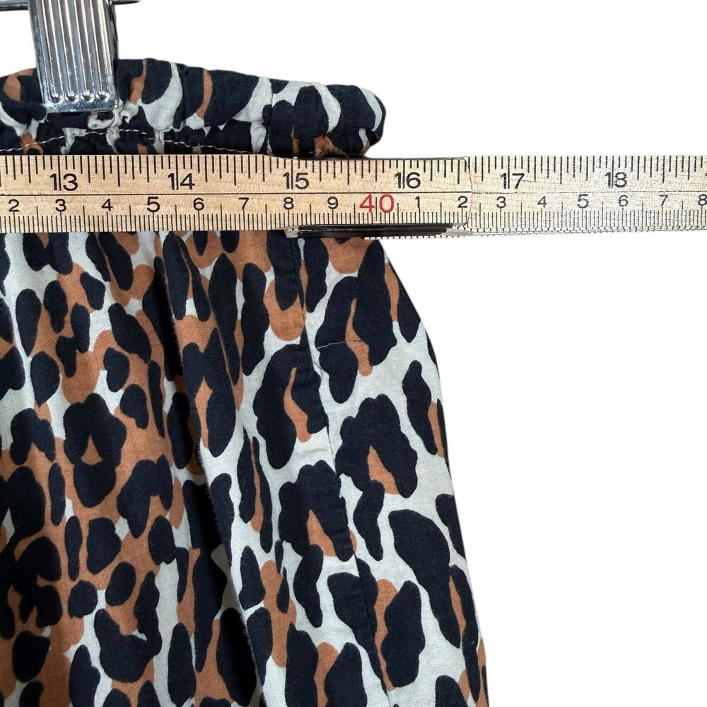 Allison Rhea 100% Cotton Pajama Set Leopard Print Button Top Pants Medium - Picture 10 of 13